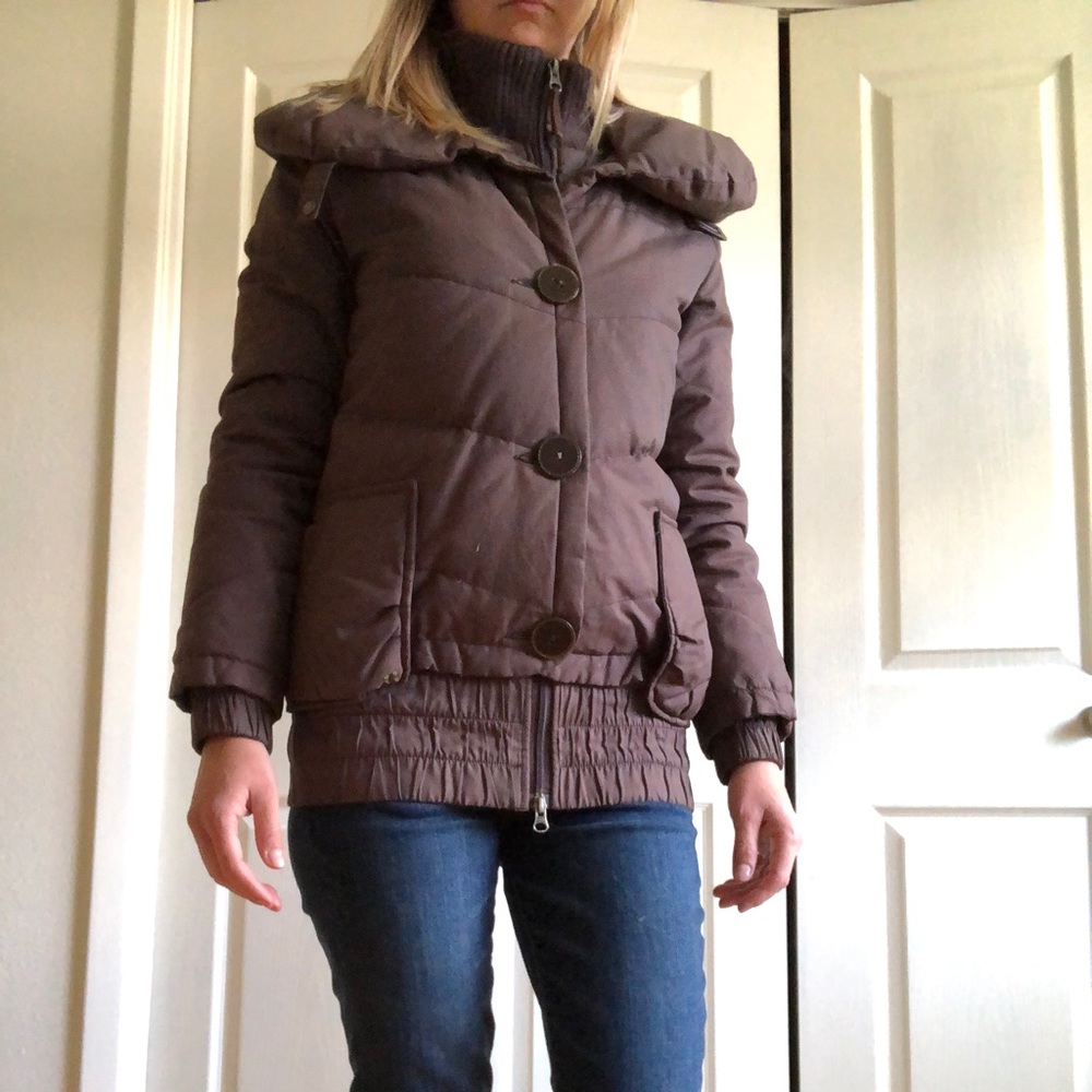 Brown Soia & Kyo fitted down jacket